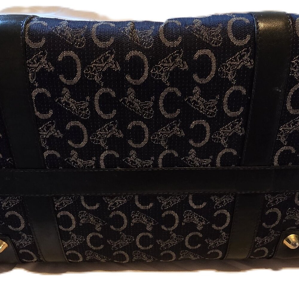 Celine Navy Boston Bag/Handbag ~ Vintage ~ made in Italy - Picture 5 of 11
